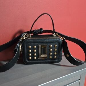 Karl Lagerfeld Black and Gold Crossbody Bag